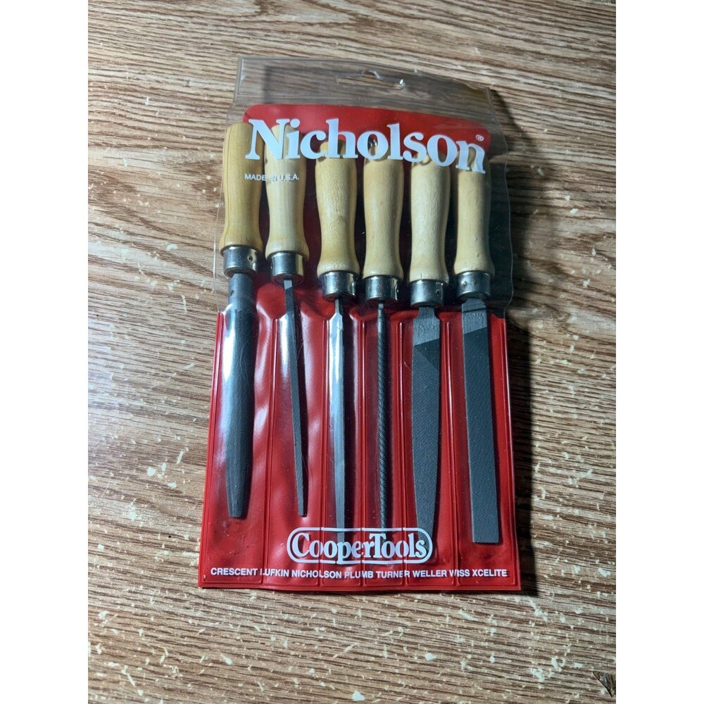 Nicholson 6 Pc 4" File Assortment (Bastard Cut) Wooden Handle